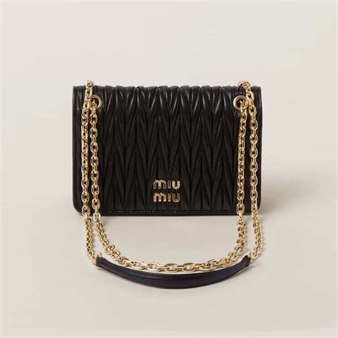 miu miu mate l'asse bag|Black Matelassé Nappa Leather Mini.